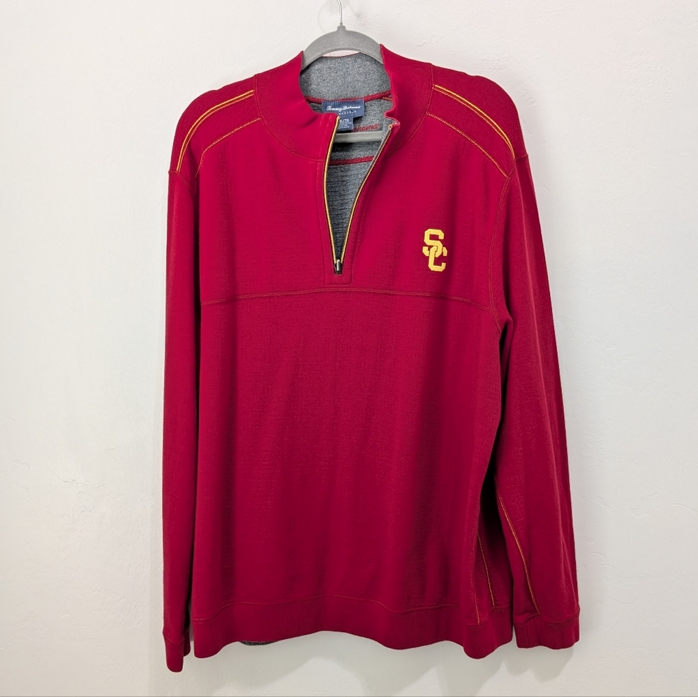 Tommy Bahama Reversible Tall Red Men's Longsleeve Shirts Top Size XL